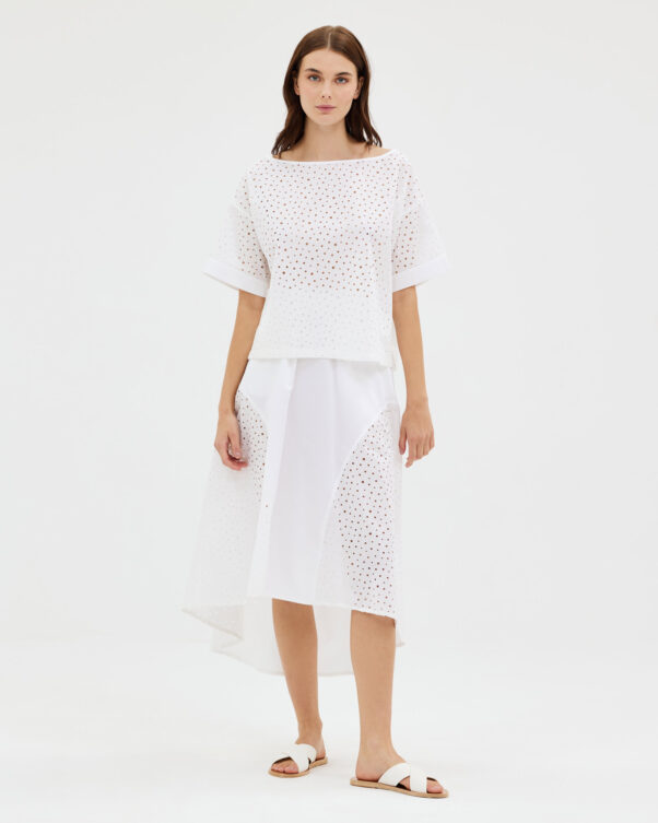 Φούστα σε Διάτρητη Ποπλίνα - 001974155 - Εικόνα 2