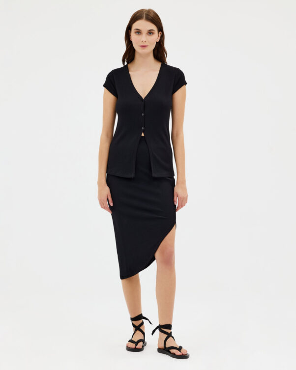 Gaufrette Asymmetrical Skirt - 005144173 - image 2