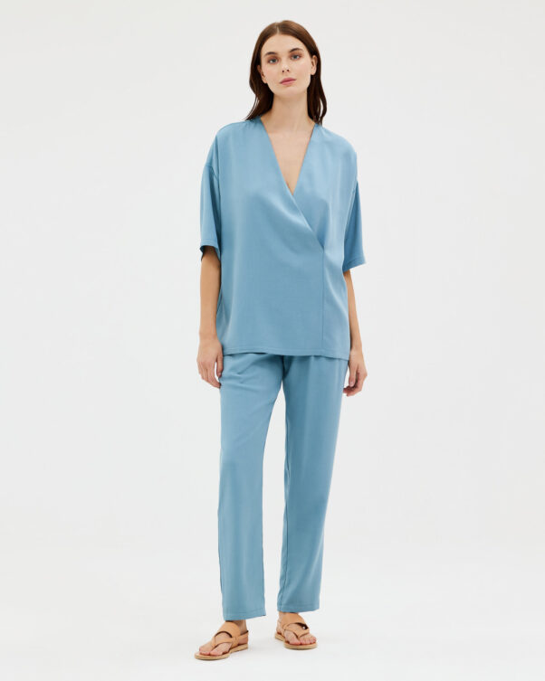 Φαρδύ Παντελόνι σε Lyocell - 006663720 - Εικόνα 2