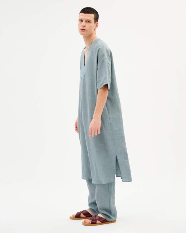 Φαρδύ Λινό Καφτάνι - 008016025m - Εικόνα 2