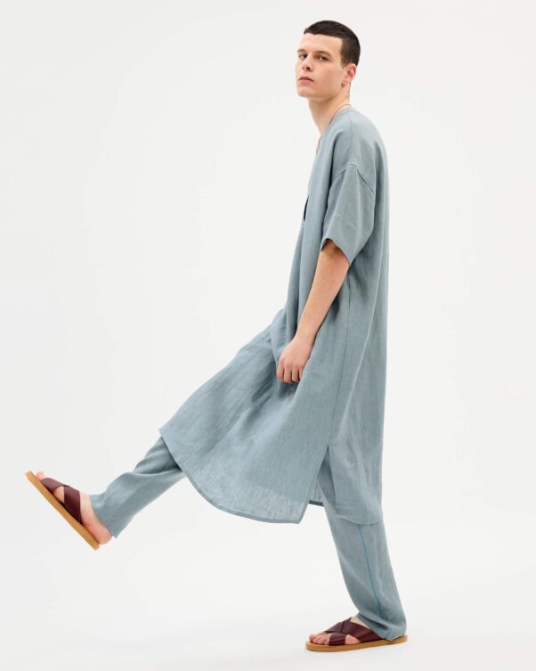 Φαρδύ Λινό Καφτάνι - 008016025m - Εικόνα 3