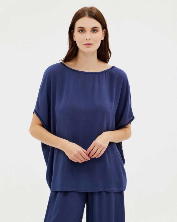 Φαρδιά Μπλούζα σε Τσαλακωτή Βισκόζη - 006011736 - Εικόνα 1