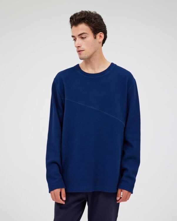 Loose Textured Ribbed Cotton Top - 001981764m - image 1