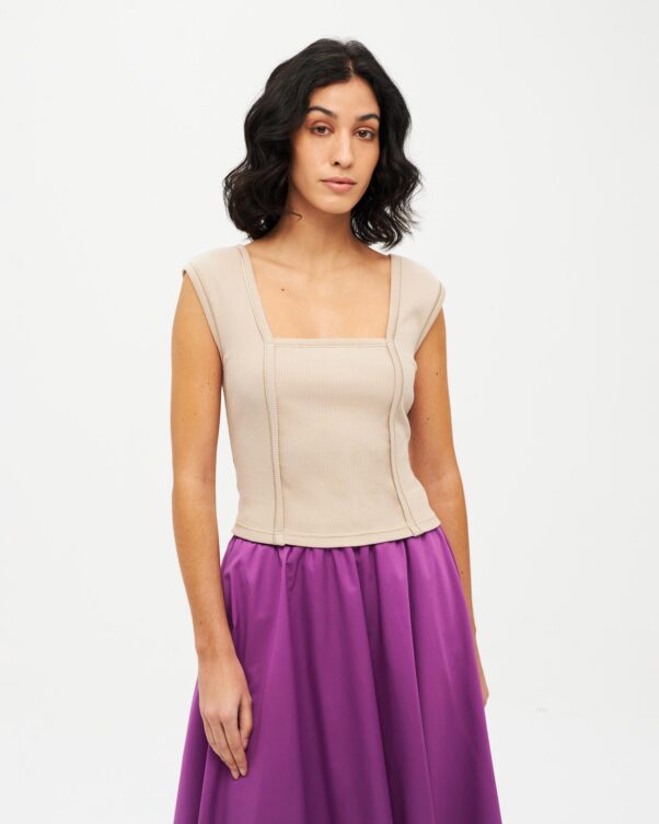 Αμάνικη Βαμβακερή Ριπ Μπλούζα - 001011774 - Εικόνα 1