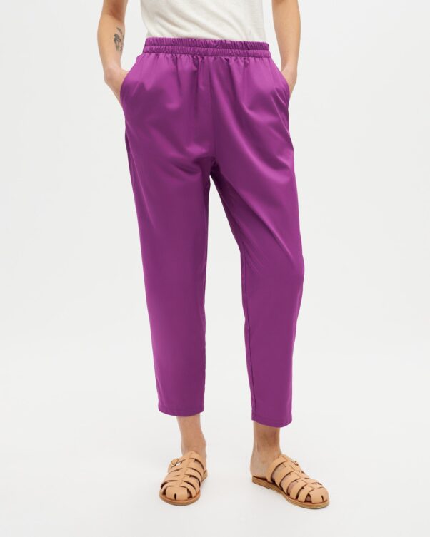 Βαμβακερό Παντελόνι Ποπλίνα σε Στενή Γραμμή - 001093031 - Εικόνα 2