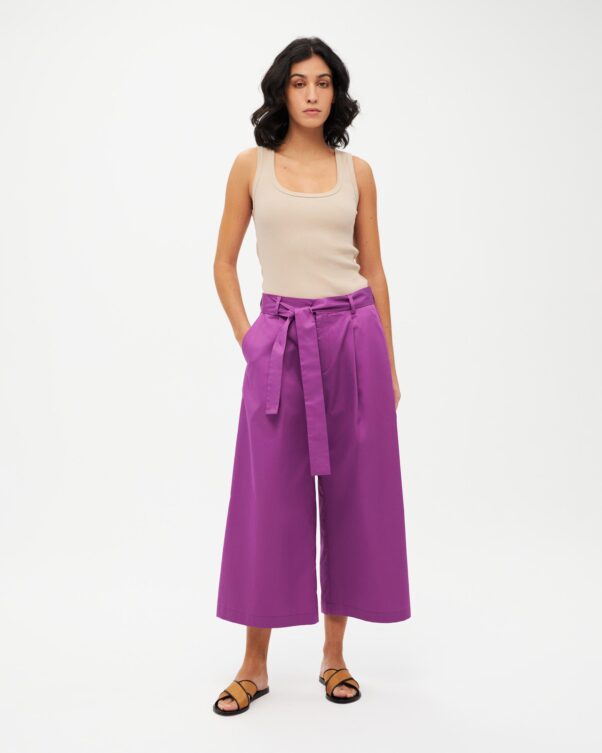 Κοντή Βαμβακερή Φαρδιά Παντελόνα σε Ποπλίνα - 001093732 - Εικόνα 1