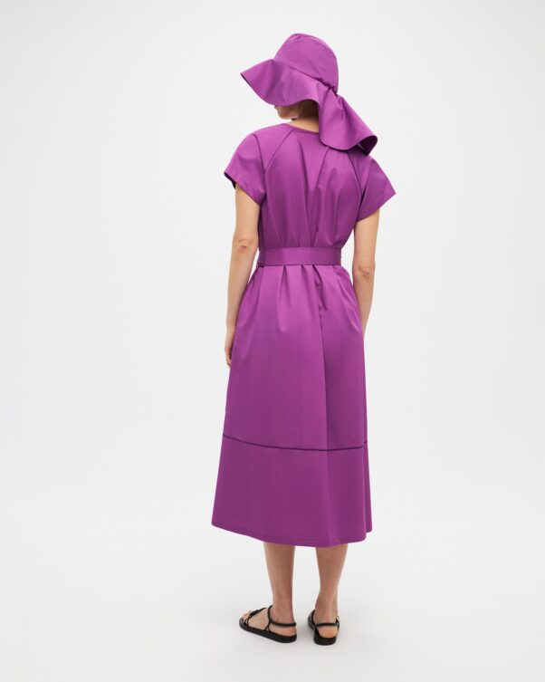 Μίντι Βαμβακερό Φόρεμα σε Ποπλίνα - 001096041 - Εικόνα 2