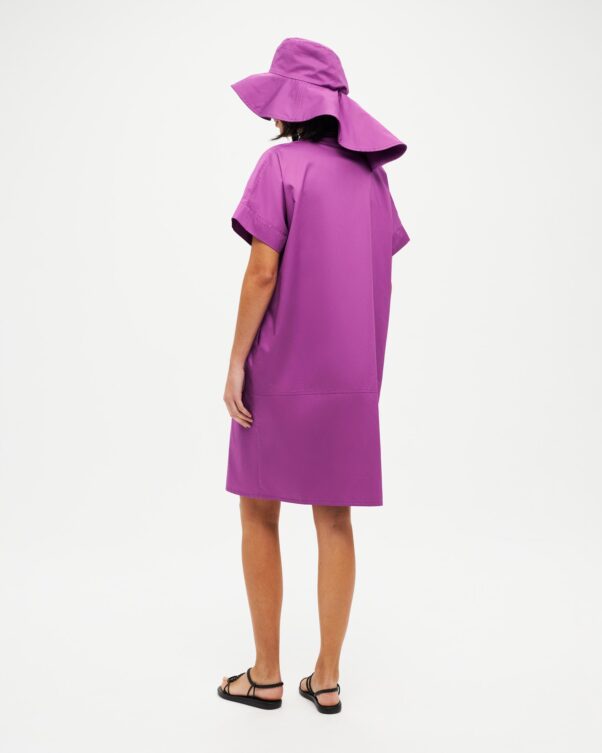 Βαμβακερό Φόρεμα Πουκαμίσα σε Ποπλίνα - 001096042 - Εικόνα 2