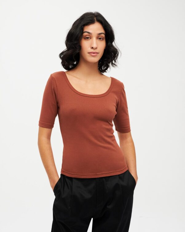 Βαμβακερή Ριπ Μπαλετέ Μπλούζα - 001181260 - Εικόνα 1