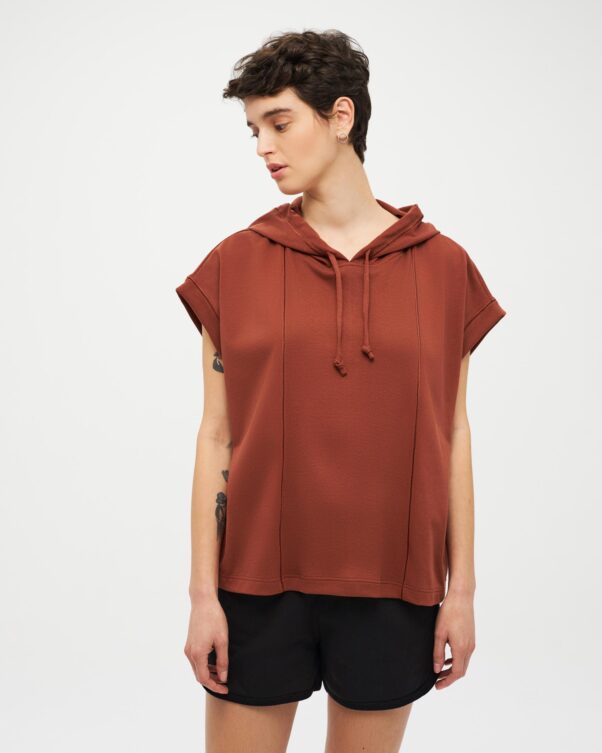 Αμάνικη Βαμβακερή Μπλούζα με Κουκούλα - 001441776 - Εικόνα 1