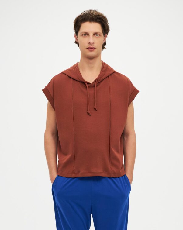 Αμάνικη Βαμβακερή Μπλούζα με Κουκούλα - 001441776m - Εικόνα 1