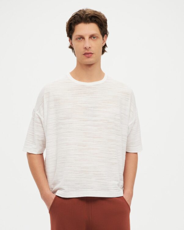 Loose Short Devore Cotton Top - 001841404m - image 1