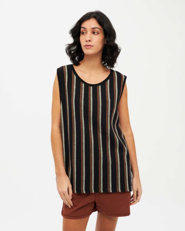 Αμάνικη Μακριά Ριγέ Μπλούζα - 003011792 - Εικόνα 1