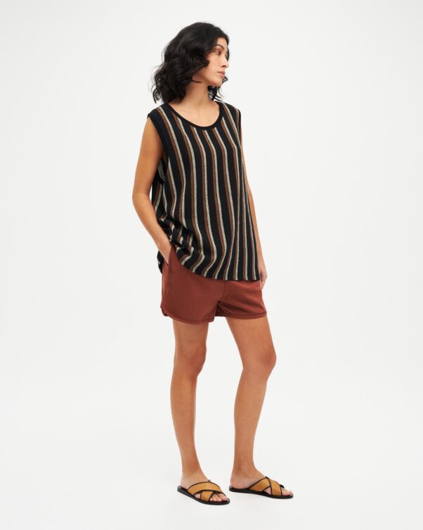 Αμάνικη Μακριά Ριγέ Μπλούζα - 003011792 - Εικόνα 2