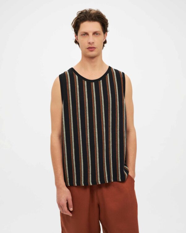 Αμάνικη Μακριά Ριγέ Μπλούζα - 003011792m - Εικόνα 1