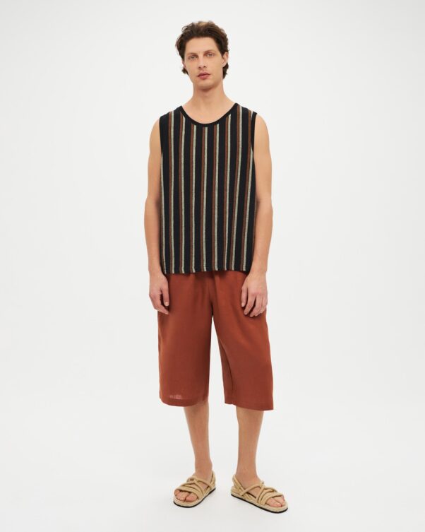 Αμάνικη Μακριά Ριγέ Μπλούζα - 003011792m - Εικόνα 2