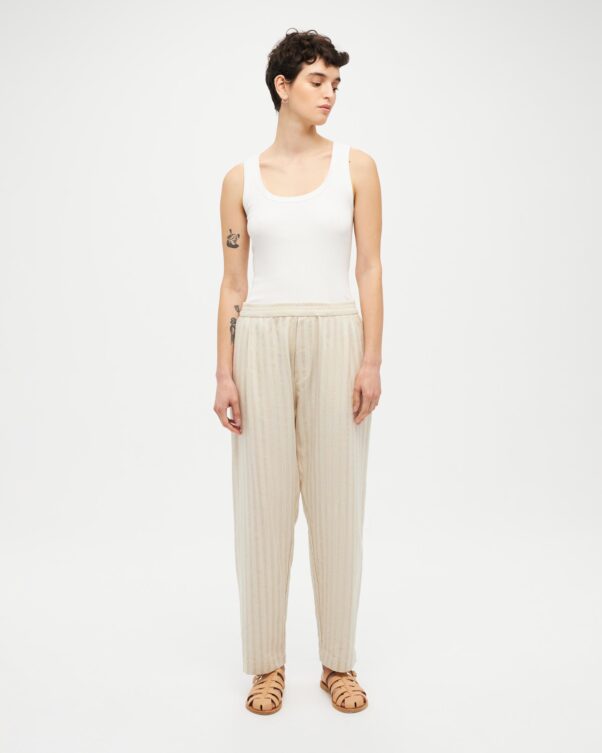 Φαρδύ Ριγέ Παντελόνι σε Λινό-Βαμβάκι - 005313734 - Εικόνα 1