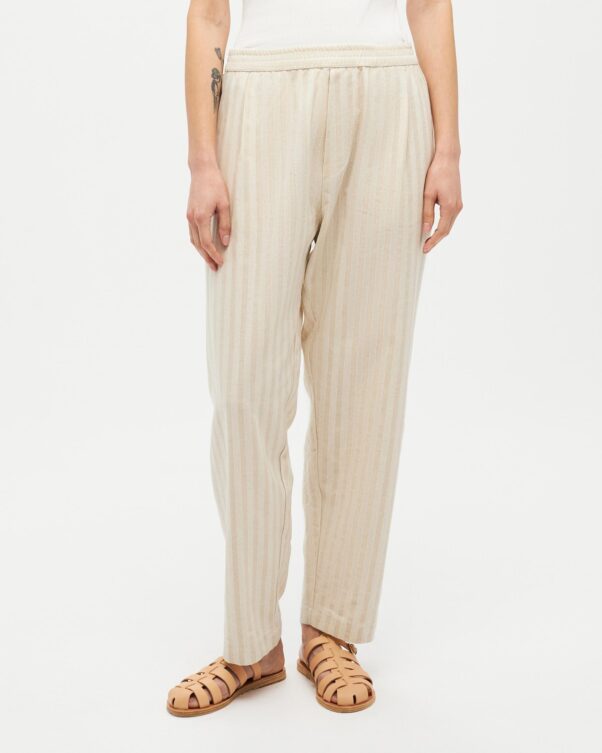 Φαρδύ Ριγέ Παντελόνι σε Λινό-Βαμβάκι - 005313734 - Εικόνα 2