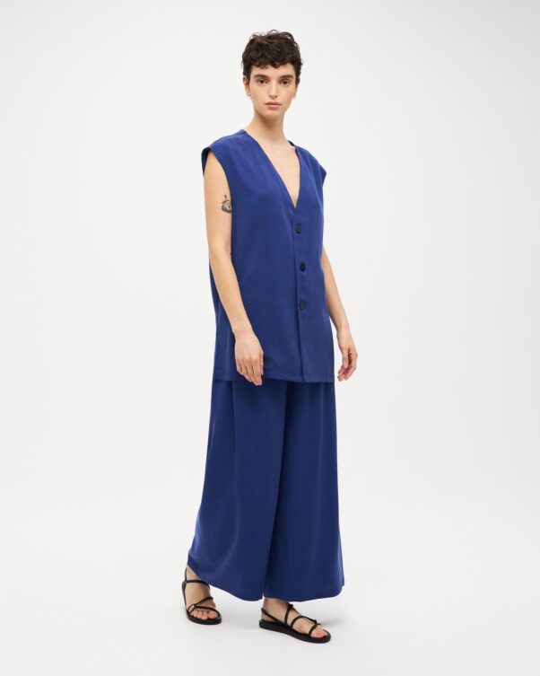 Μακρύ lyocell γιλέκο με V - 006662014 - Εικόνα 2