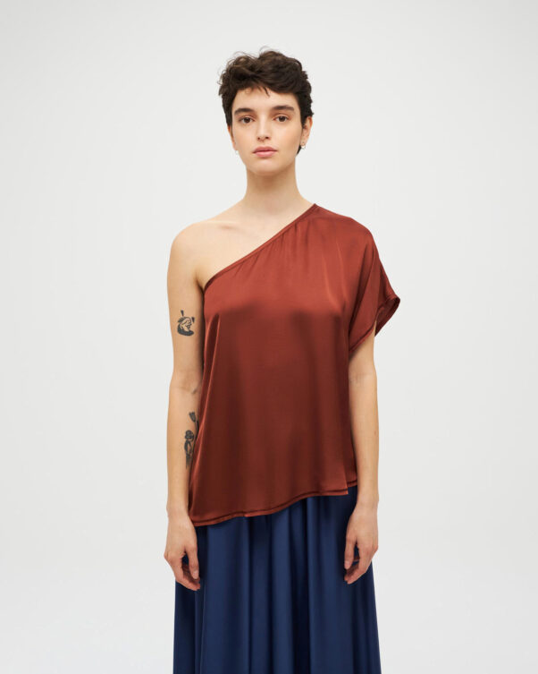 Σατέν Μπλούζα με Έναν Ώμο - 006751780 - Εικόνα 1
