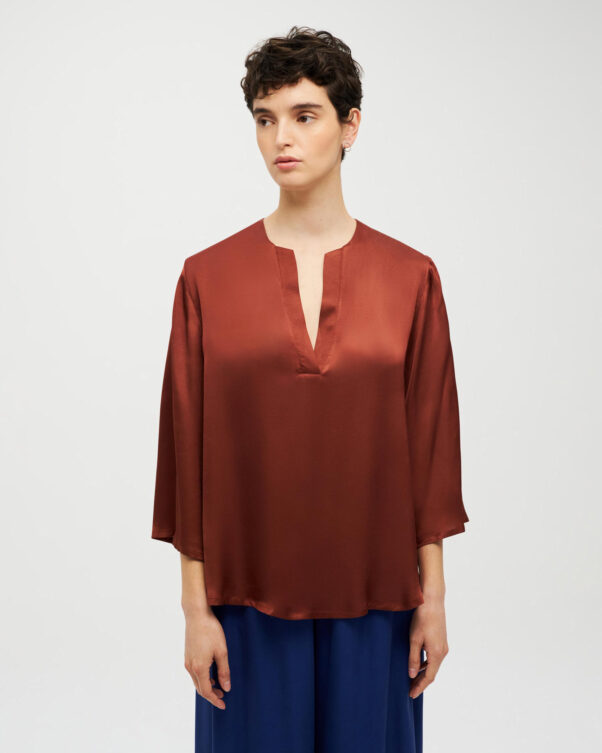 Σατέν Μπλούζα με 3/4 Μανίκια - 006751786 - Εικόνα 1