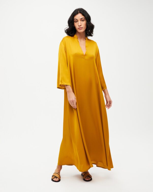 Σατέν Φόρεμα με Όρθιο Γιακά - 006756047 - Εικόνα 1