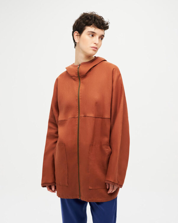 Λινή Ζακέτα με Κουκούλα - 008012185 - Εικόνα 1