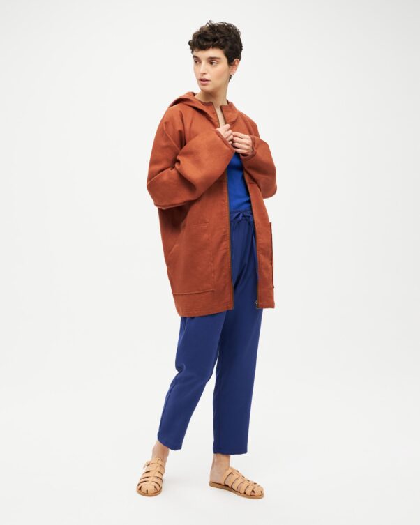 Λινή Ζακέτα με Κουκούλα - 008012185 - Εικόνα 2