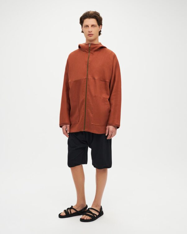 Λινή Ζακέτα με Κουκούλα - 008012185m - Εικόνα 2