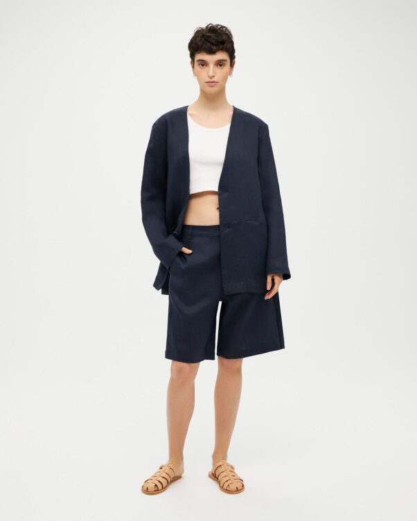 Λινό Σακάκι με V - 008012810 - Εικόνα 2