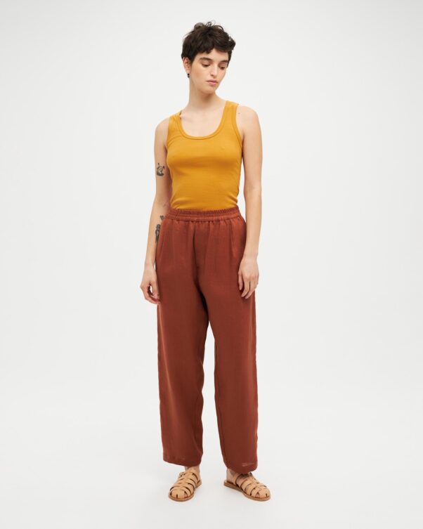 Φαρδύ Λινό Παντελόνι - 008013734 - Εικόνα 1