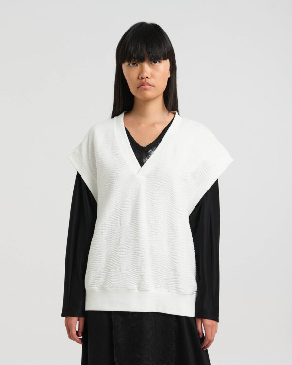 Αμάνικη Μπλούζα με Ανάγλυφο Σχέδιο - 001152016 - Εικόνα 1