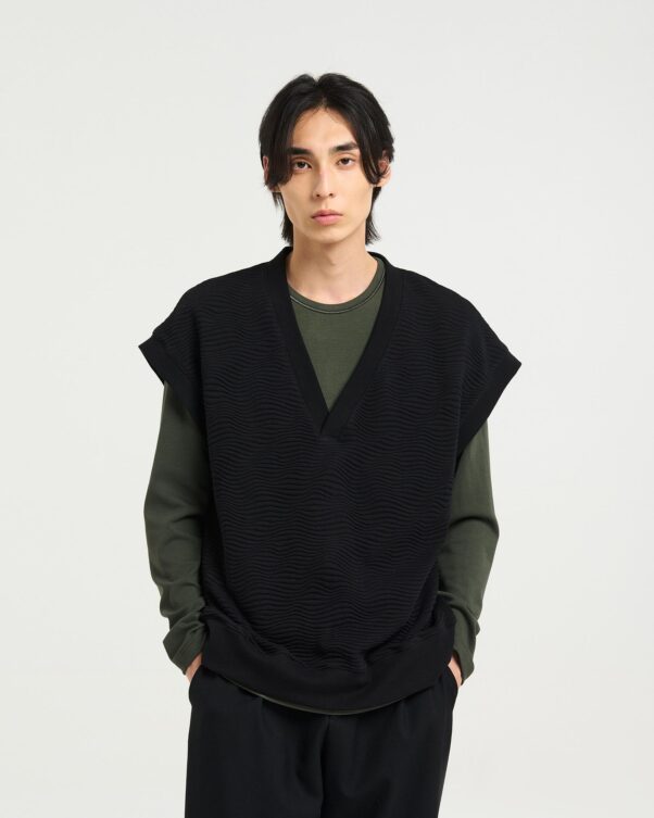 Αμάνικη Μπλούζα με Ανάγλυφο Σχέδιο - 001152016m - Εικόνα 1