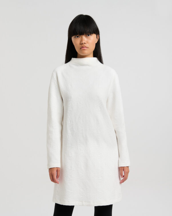 Κοντό Φόρεμα σε Γραμμή Α με Ανάγλυφο Σχέδιο - 001156058 - Εικόνα 2