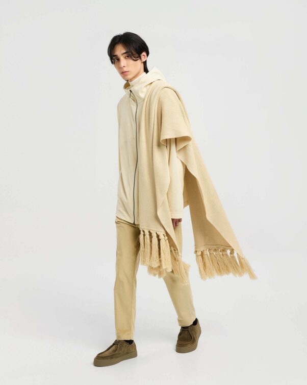 Knitted Cotton Shawl - 001209001 - image 2