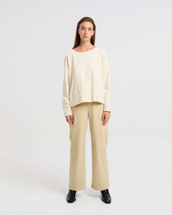 Κοντή Βελούδινη Μπλούζα με Κοψιές - 001301793 - Εικόνα 2