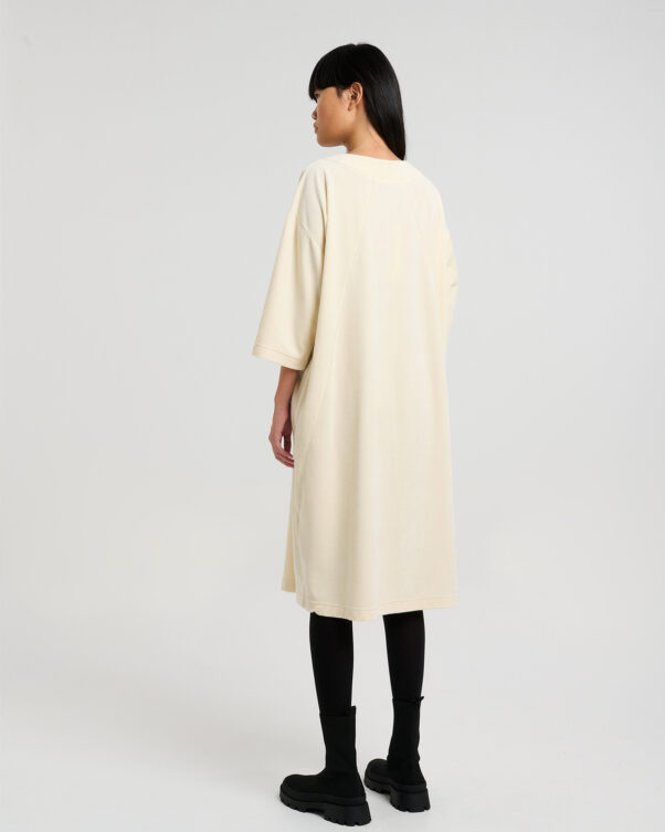 Πολύ Φαρδύ Βελούδινο Φόρεμα με V - 001306053 - Εικόνα 2