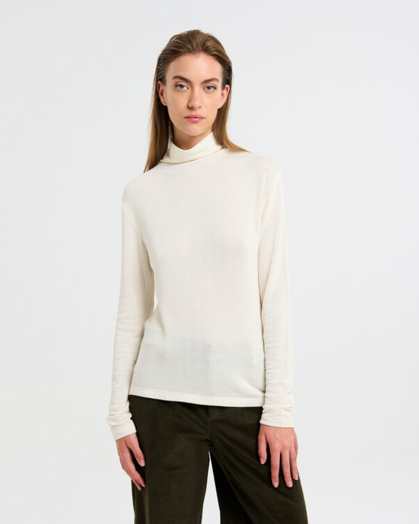 Fitted Turtleneck Bamboo Top - 004101796 - image 1