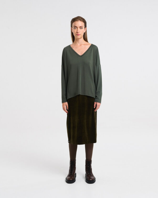 Ασύμμετρη Μπλούζα σε Βισκόζη - 006381803 - Εικόνα 2