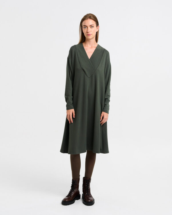 Φαρδύ Γραμμή Α Φόρεμα σε Βισκόζη - 006385638 - Εικόνα 1