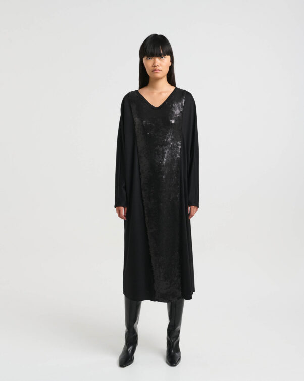 Πολύ Φαρδύ Φόρεμα σε Παγιέτα Βισκόζη - 006846054 - Εικόνα 1