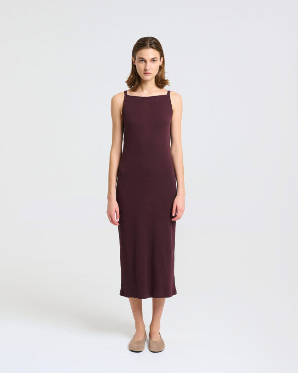 Βαμβακερό Ριπ Φόρεμα με Τιράντες Spaghetti - 001016059 - Εικόνα 1