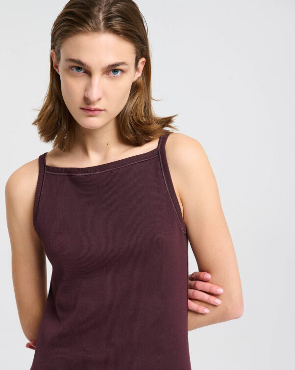 Βαμβακερό Ριπ Φόρεμα με Τιράντες Spaghetti - 001016059 - Εικόνα 2