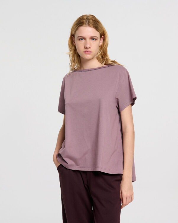 Βαμβακερή Ασύμμετρη Μπλούζα σε Γραμμή Α - 001021599 - Εικόνα 1