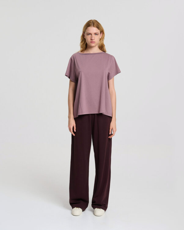 Βαμβακερή Ασύμμετρη Μπλούζα σε Γραμμή Α - 001021599 - Εικόνα 2