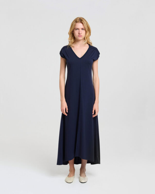 Ασύμμετρο Βαμβακερό Φόρεμα σε Γραμμή Α - 001026060 - Εικόνα 1