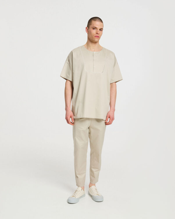 Narrow Cropped Cotton Poplin Pants - 001093031m - image 1