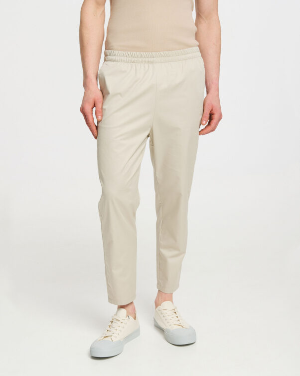 Narrow Cropped Cotton Poplin Pants - 001093031m - image 2