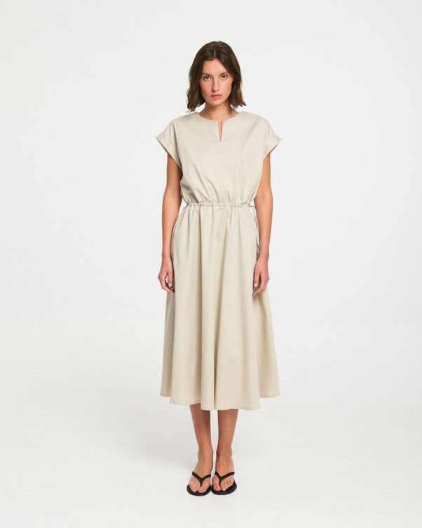 Βαμβακερό Φόρεμα σε Ποπλίνα με Κλος Φούστα - 001096063 - Εικόνα 1