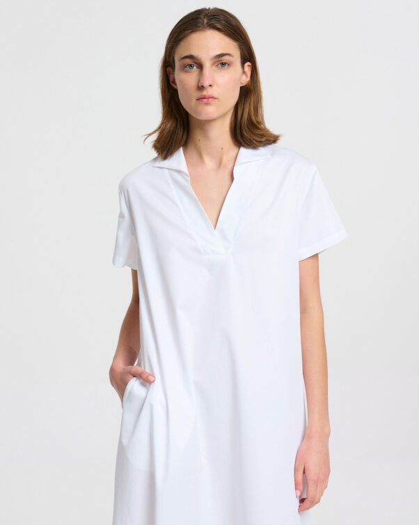 A-line Cotton Poplin Dress - 001096064 - image 2